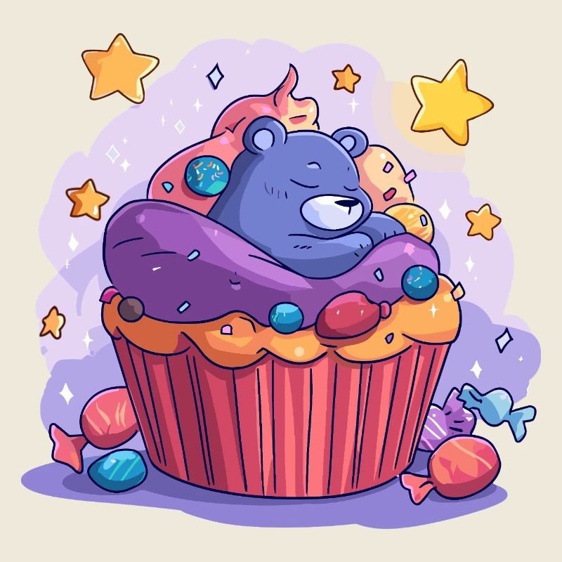 Süßer Bären Cupcake Traum