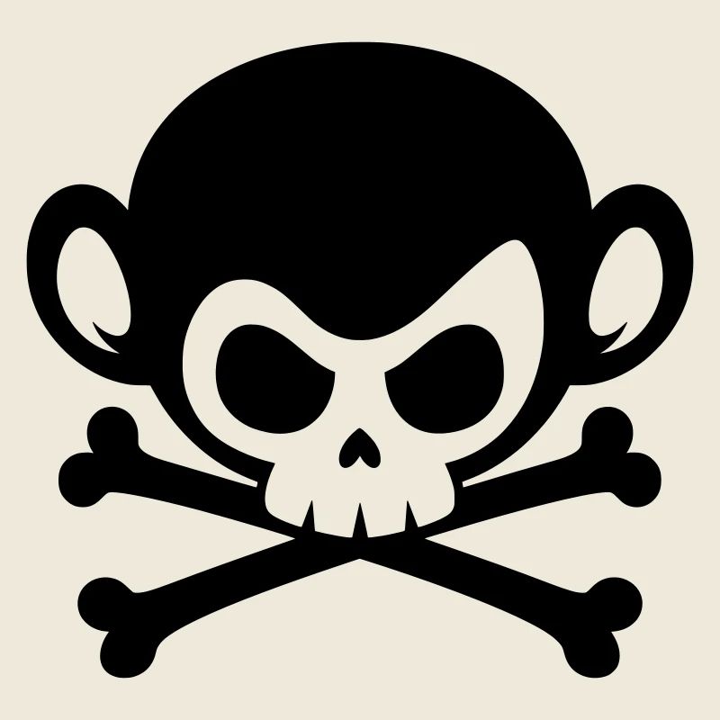 Skull monkey with crossed bones