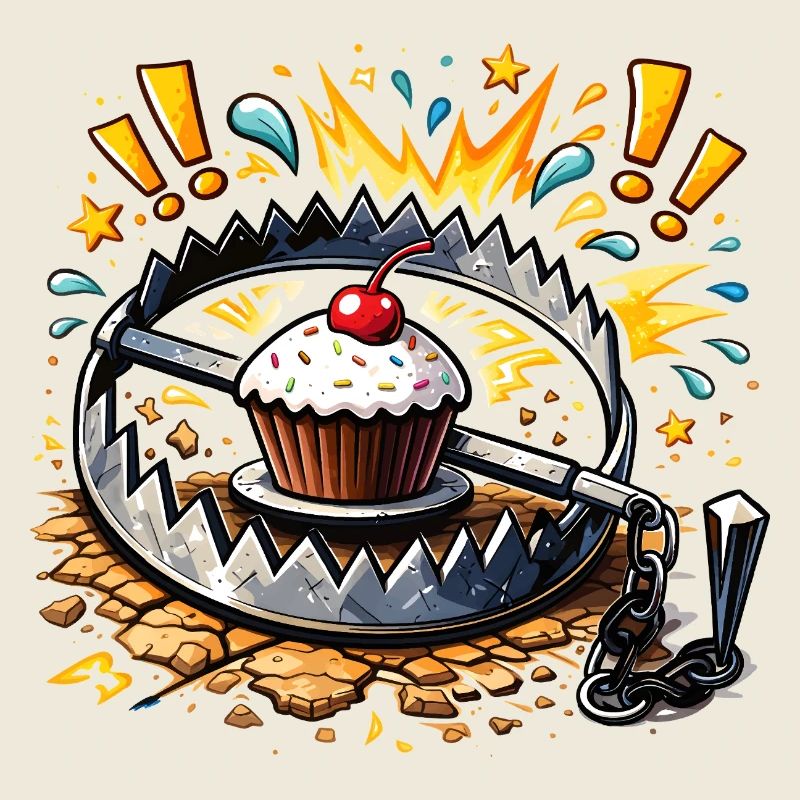 Illustration de cupcake mignon dans un piège