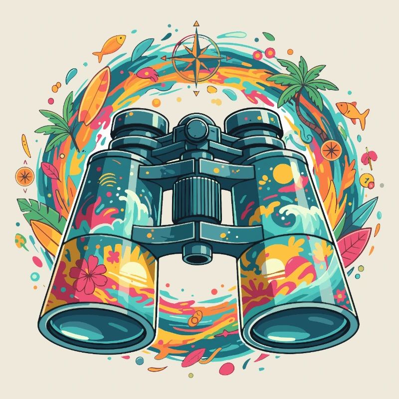 Illustration binoculaire Tropical Explorer