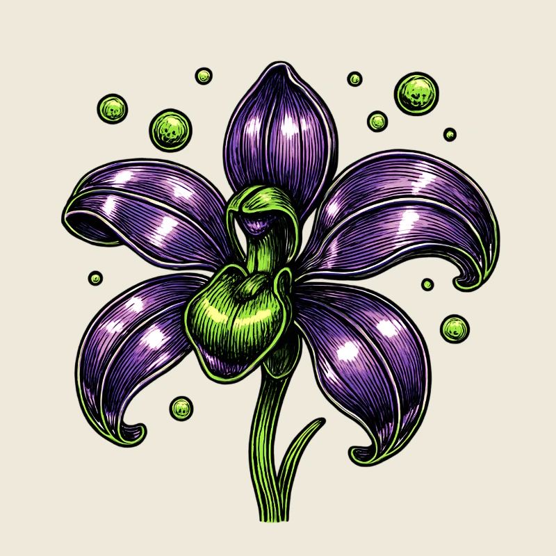 Botanique de la Fleur d’Orchidée Pourpre