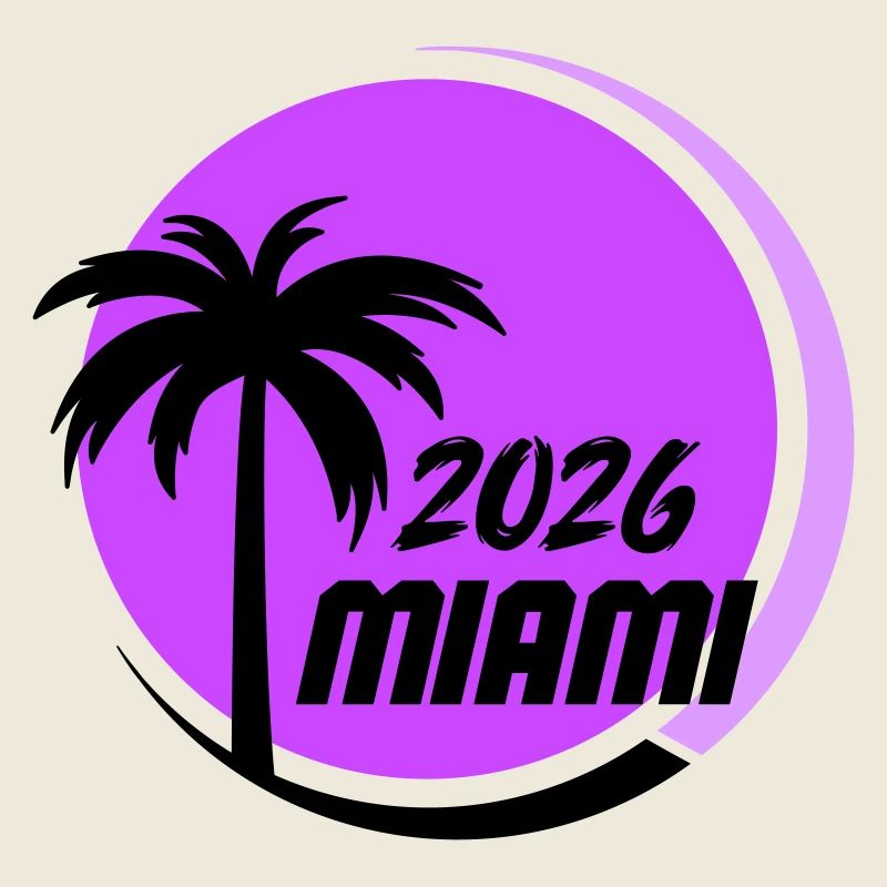 Miami Palm Trees Neon Logo