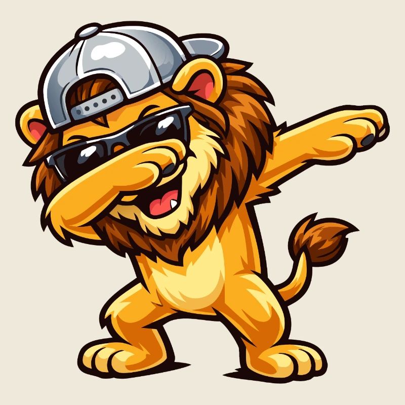 Lion en train de dabber