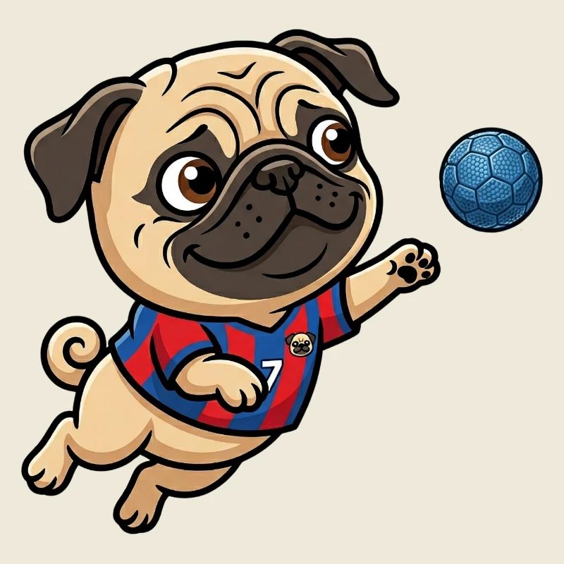 Lustiger Mops Handballfan Nummer 7