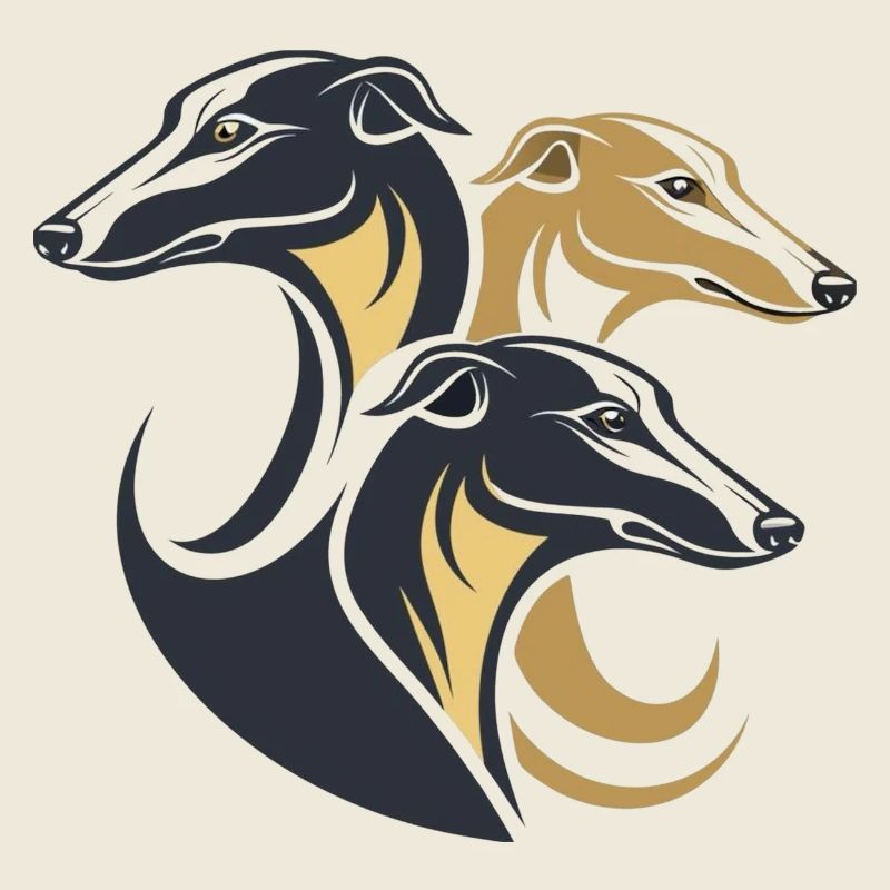Triple Greyhounds Silhouette