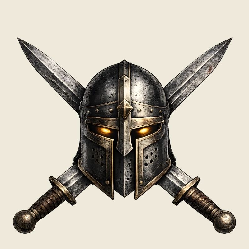 Medieval Knight Helmet Emblem