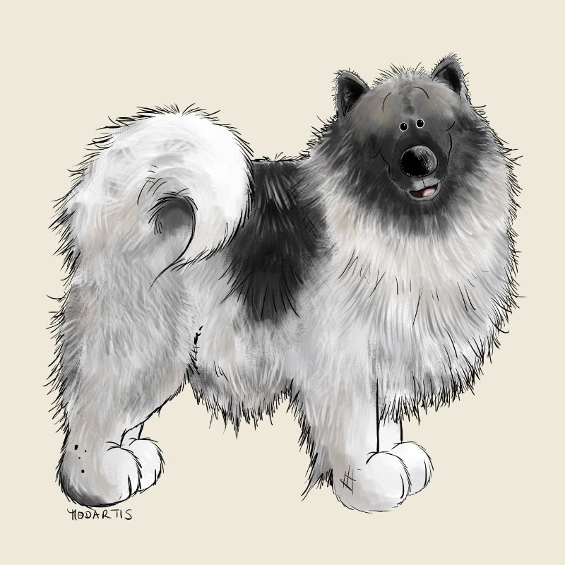 Wolfsspitz dog motif I Comic dog gift