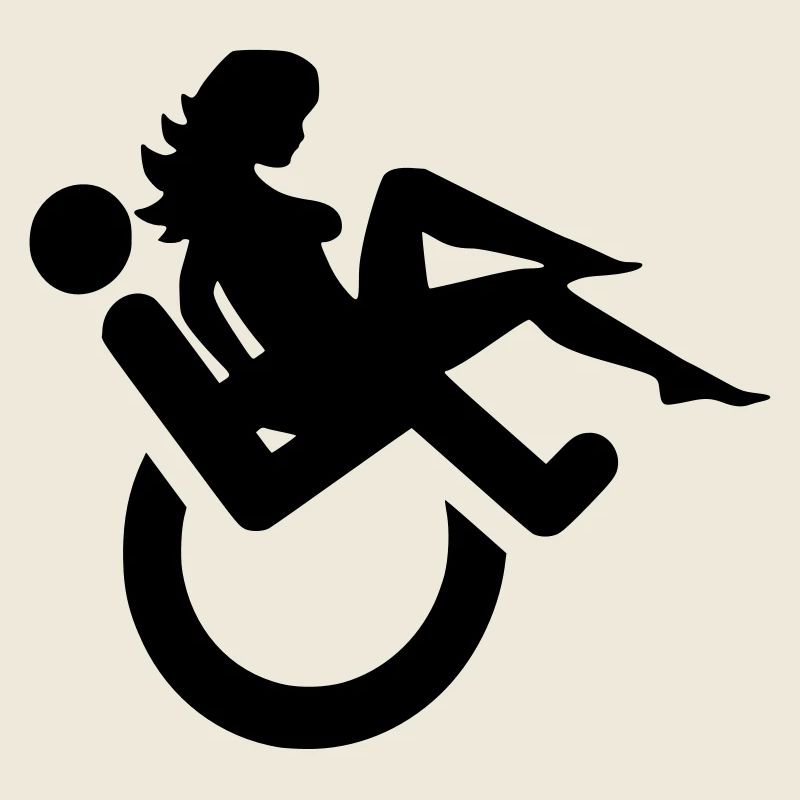 Rollstuhlfahrer mit Dame auf dem Schoß #