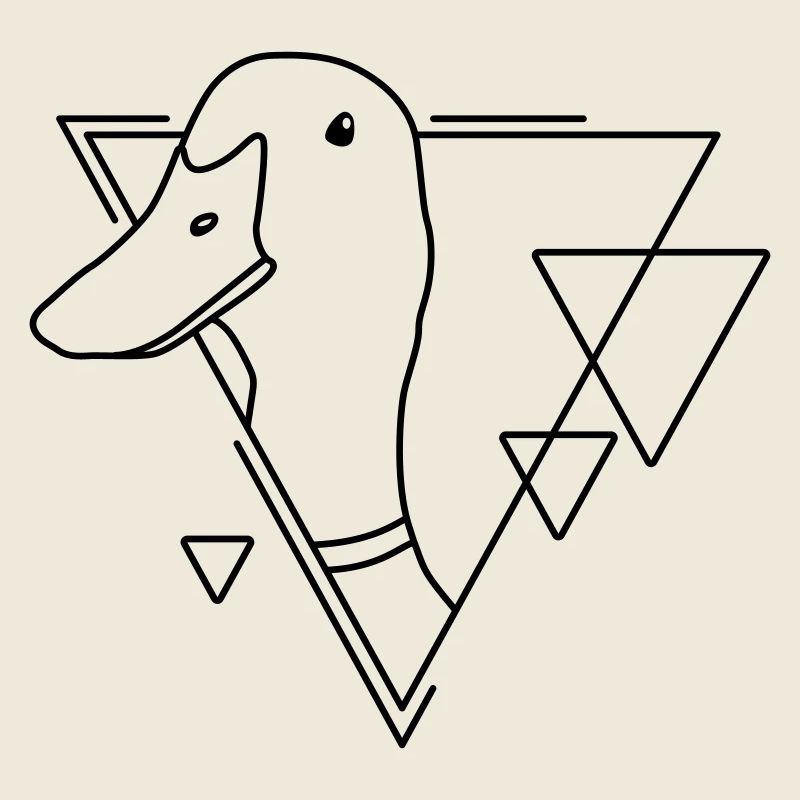 Canard en forme géométrique - Conception d’art au trait