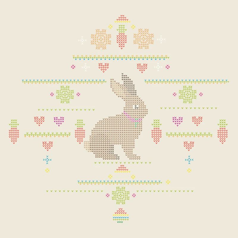 Easter motifs in knitting pattern style for Easter