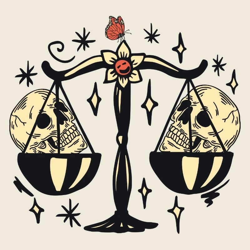 Libra with skulls