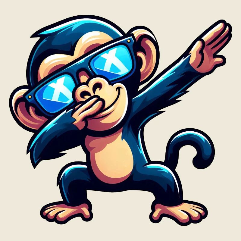 Chimpanzee Dab Cool Sunglasses Rainbow