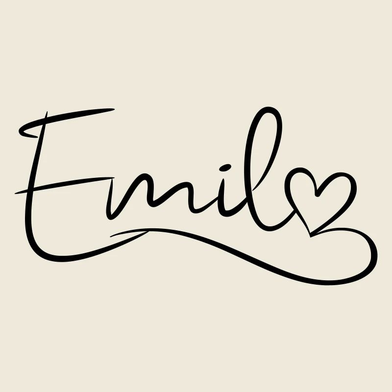 Emil surname First name Heart décor