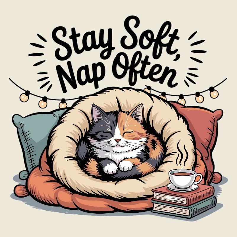 Restez doux, faites souvent la sieste – Chat câlin