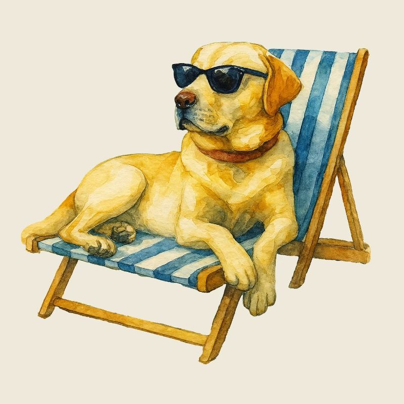 Labrador Hund Sommer Chill Geschenkidee