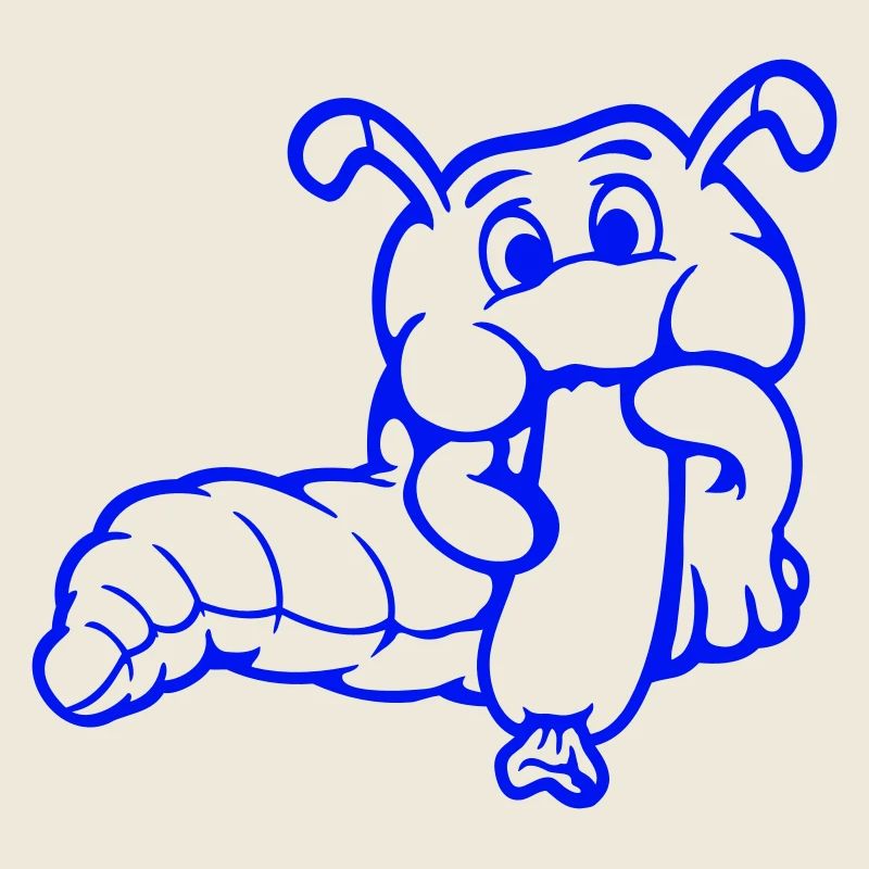 Caterpillar Worm Happy Eats Sausage Sausage Hot Dog
