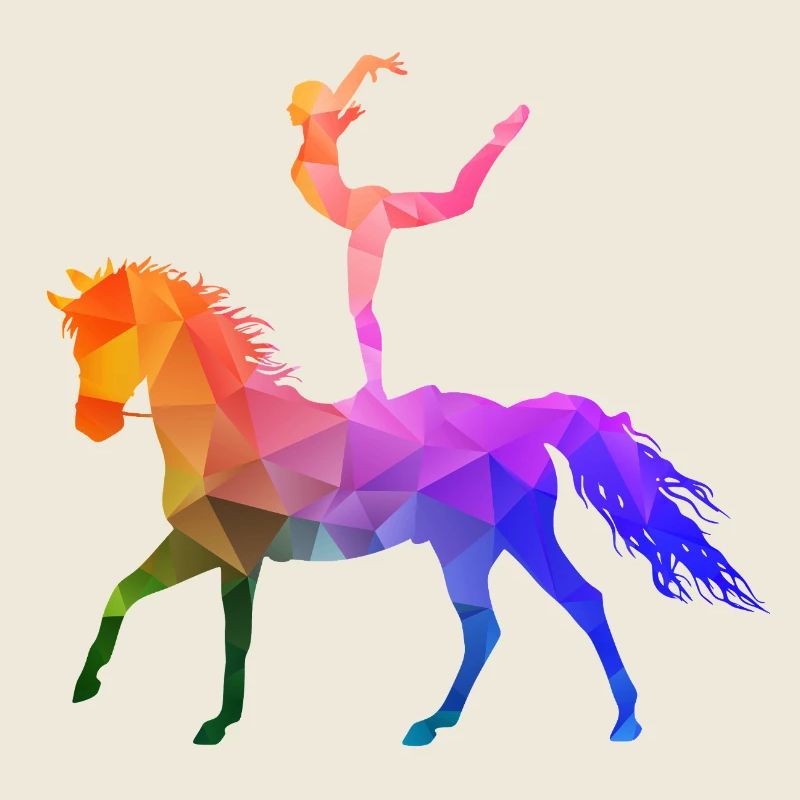 Acrobaties de saut Cheval d’équitation coloré