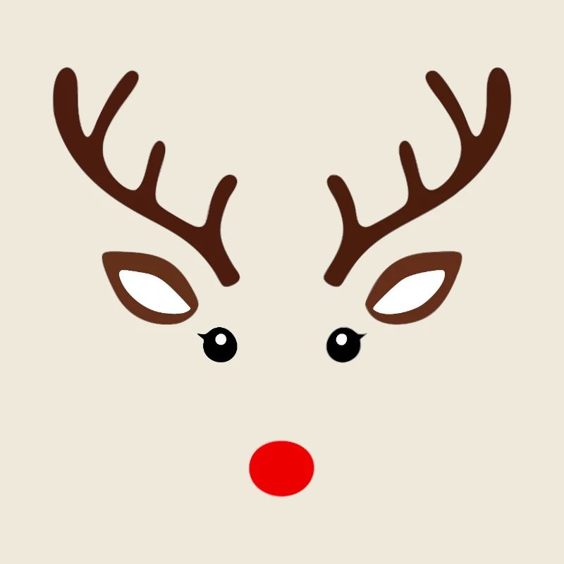 Minimal Reindeer Face