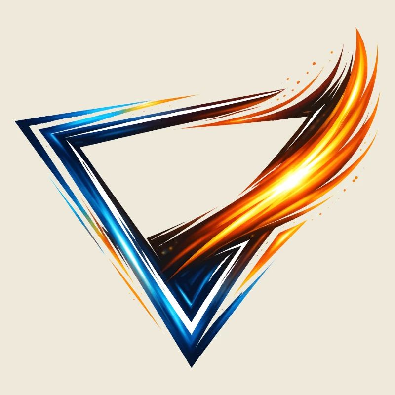 Leotard Design Triangle Blue Orange Dynamic Style