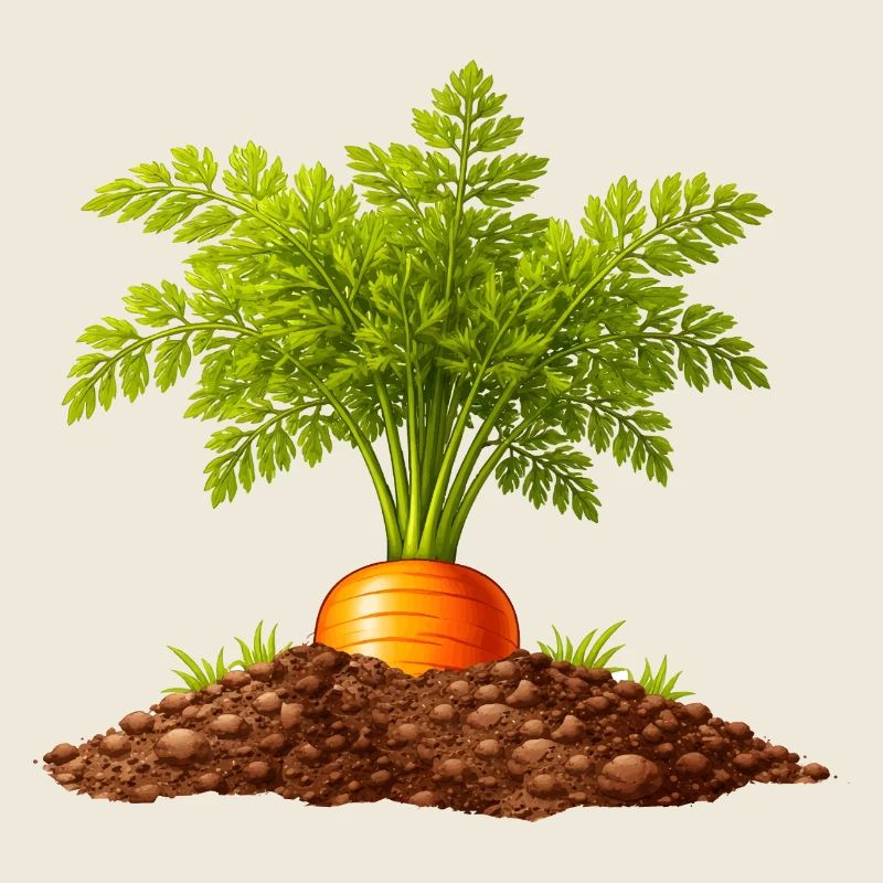 Carrot in the Ground Garden Nature Design