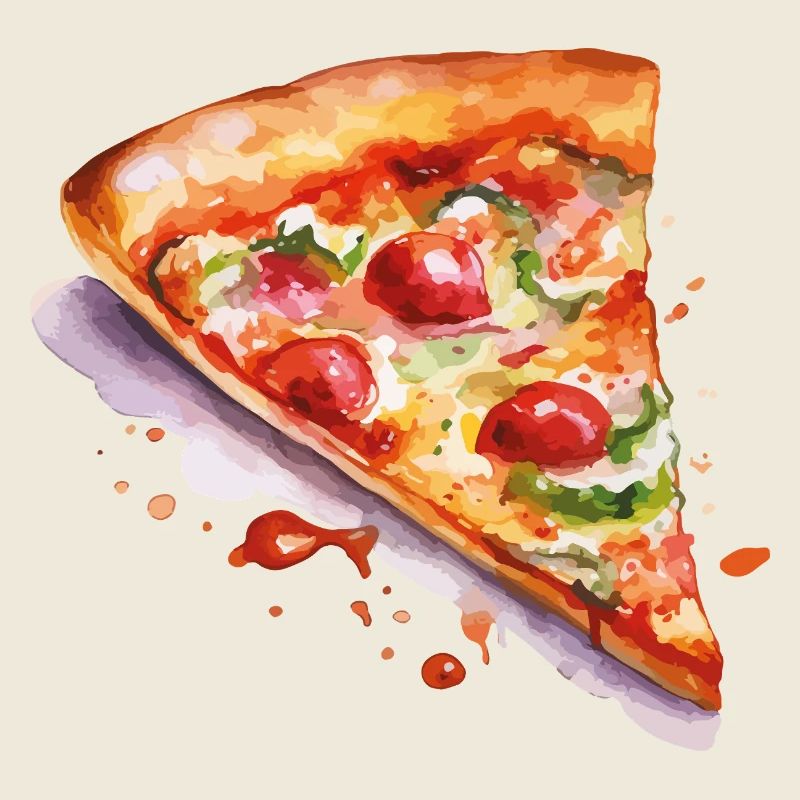 Tranche d’aquarelle pizza