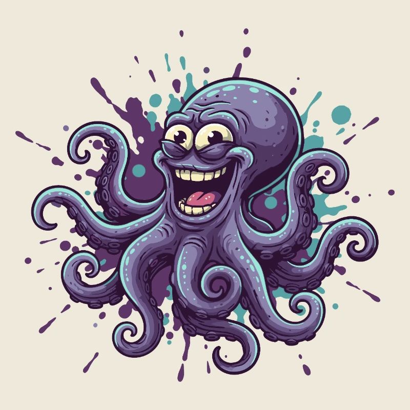 Happy Ink Octopus Graffiti