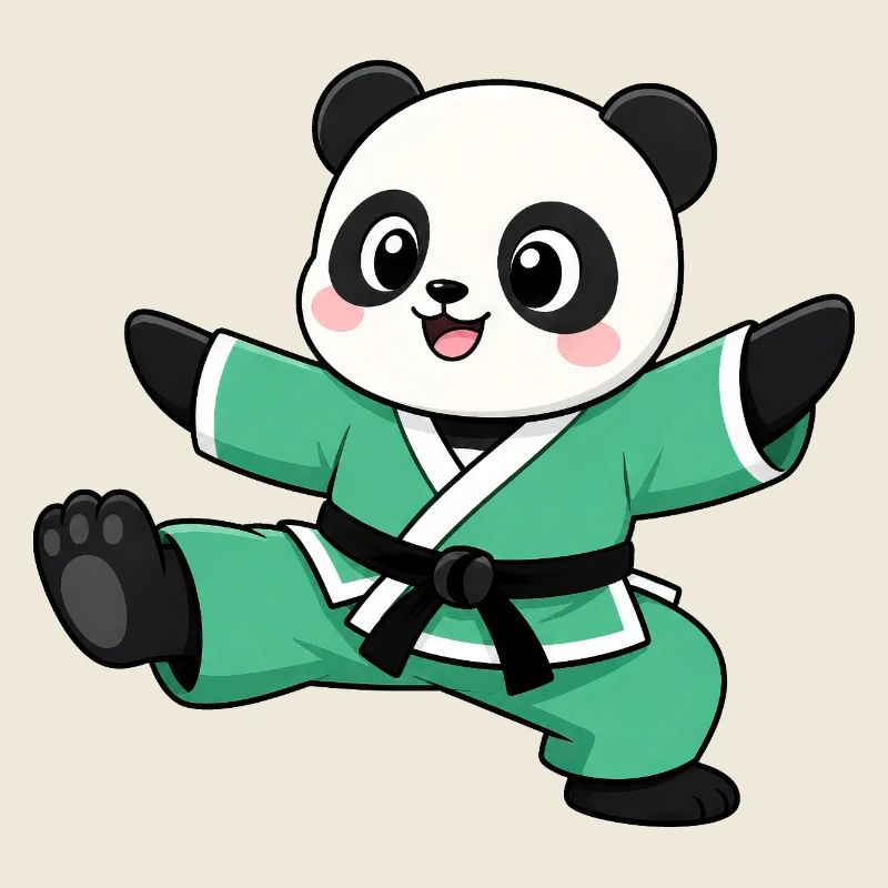 Panda Karate Tritt Kampfsport Kampfkunst