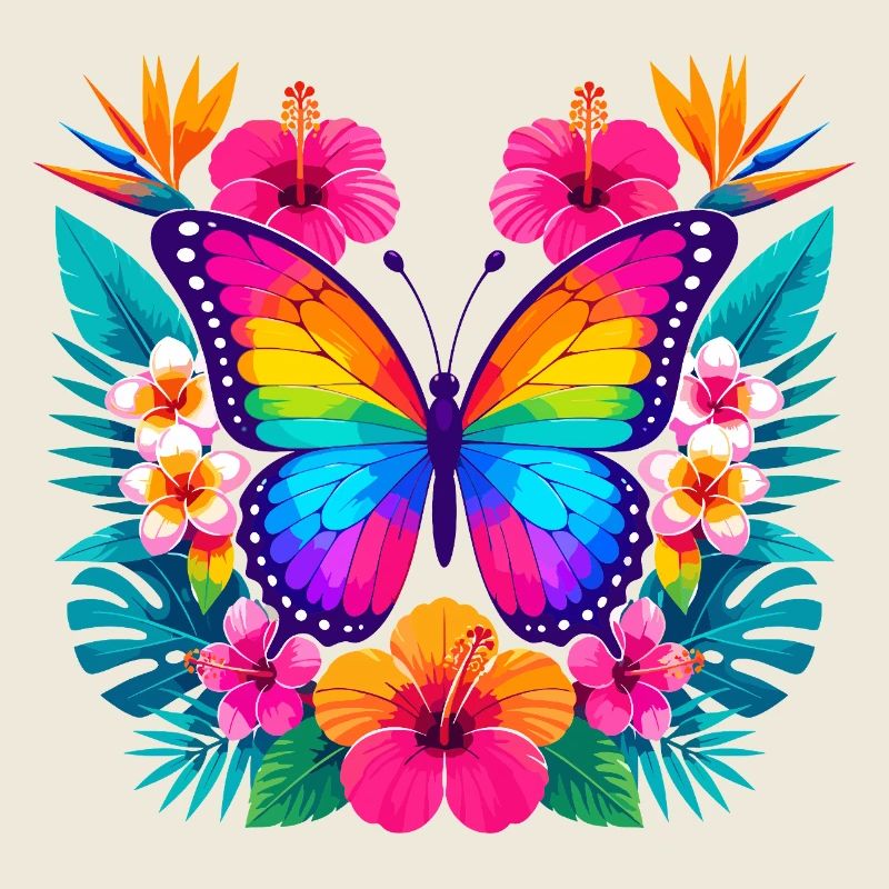 Papillon tropical coloré