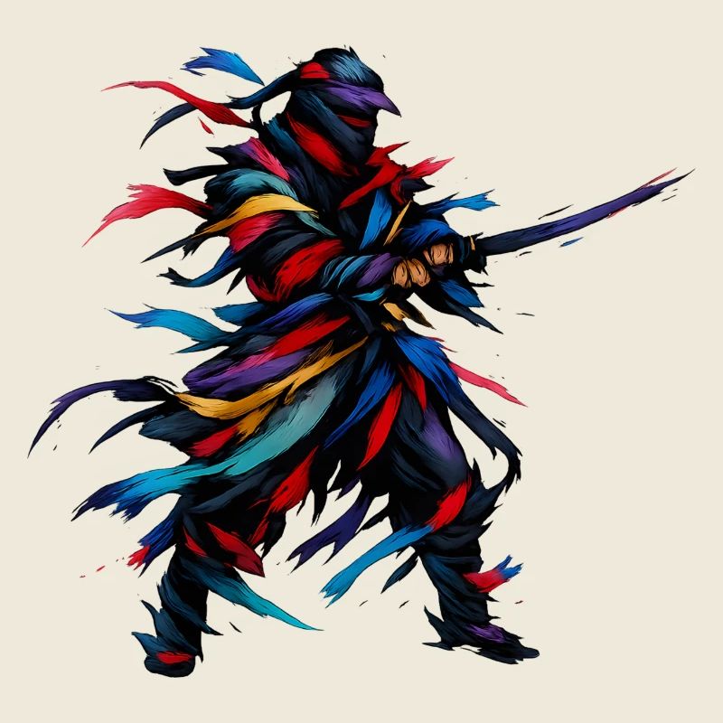Danseurs à rayures de couleurs vives