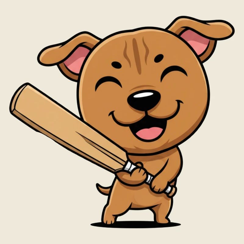 Chiot de dessin animé de baseball mignon