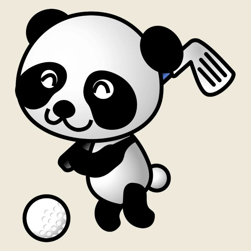 Golf Panda Golfbär Golfprofi
