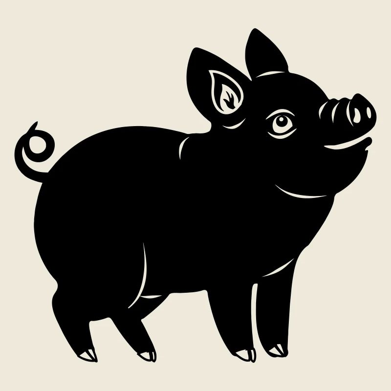 Logo joyeux de cochon Image d’ombre
