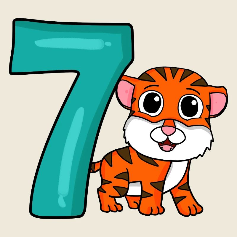 7 Geburtstag 7 Jahre alt mit Tier Motiv - sieben