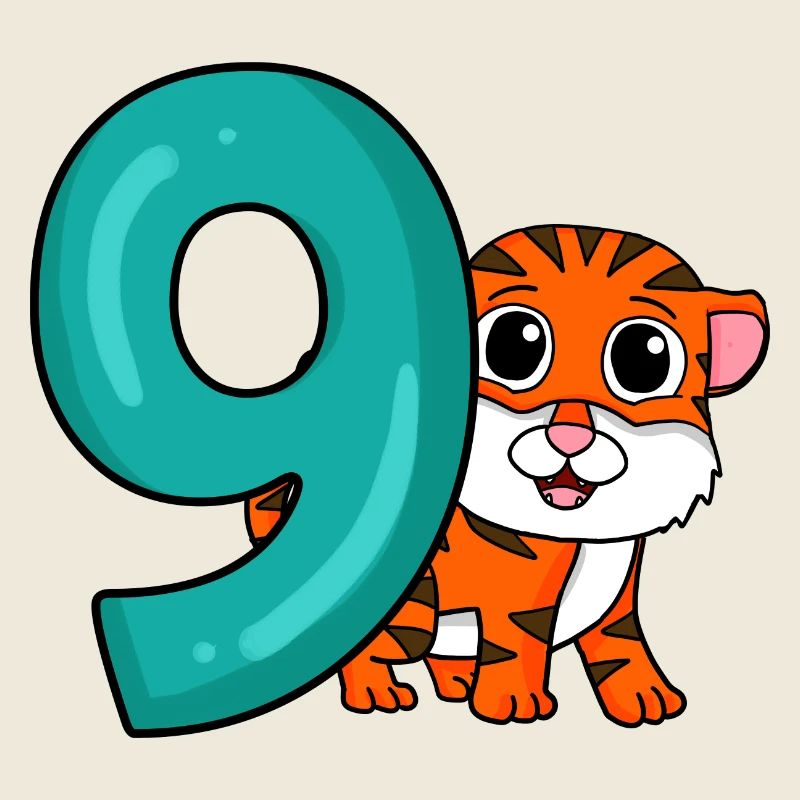 9e anniversaire Motif Tiger - Neuf ans