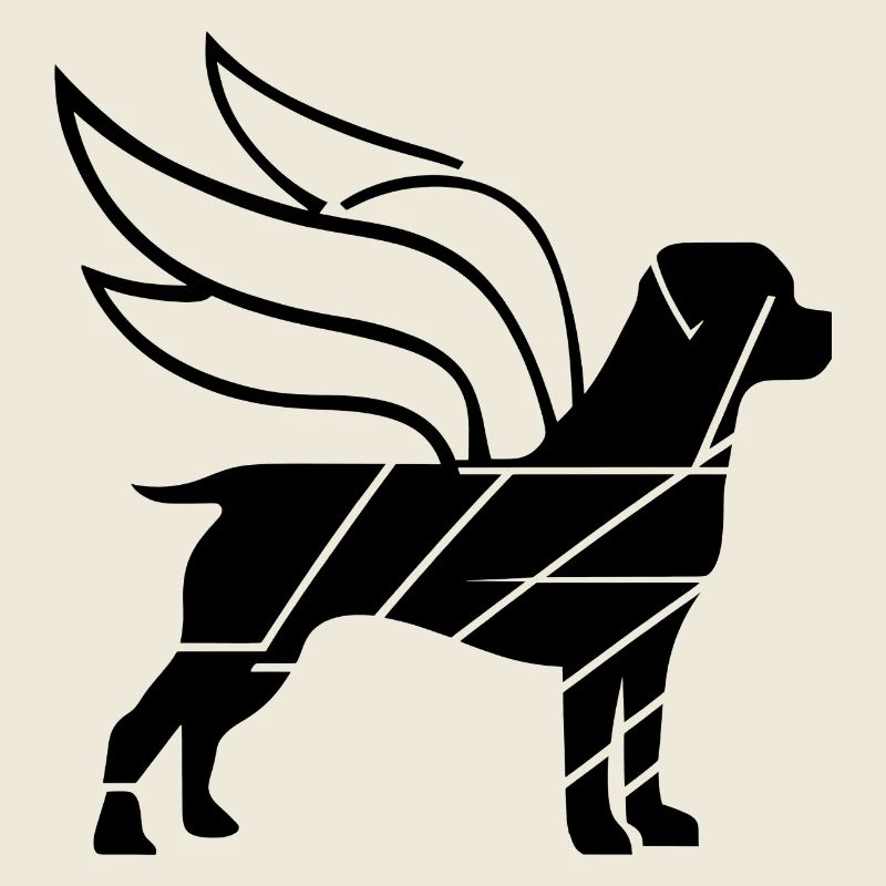 Rottweiler Ange avec Ailes Silhouette