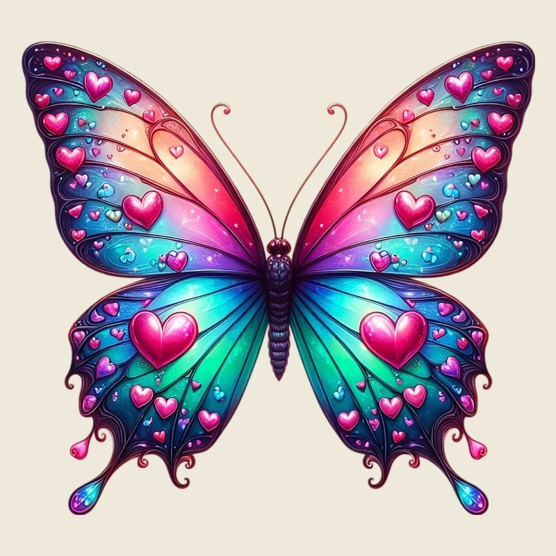 Butterfly Heart Hearts Hearts Heart