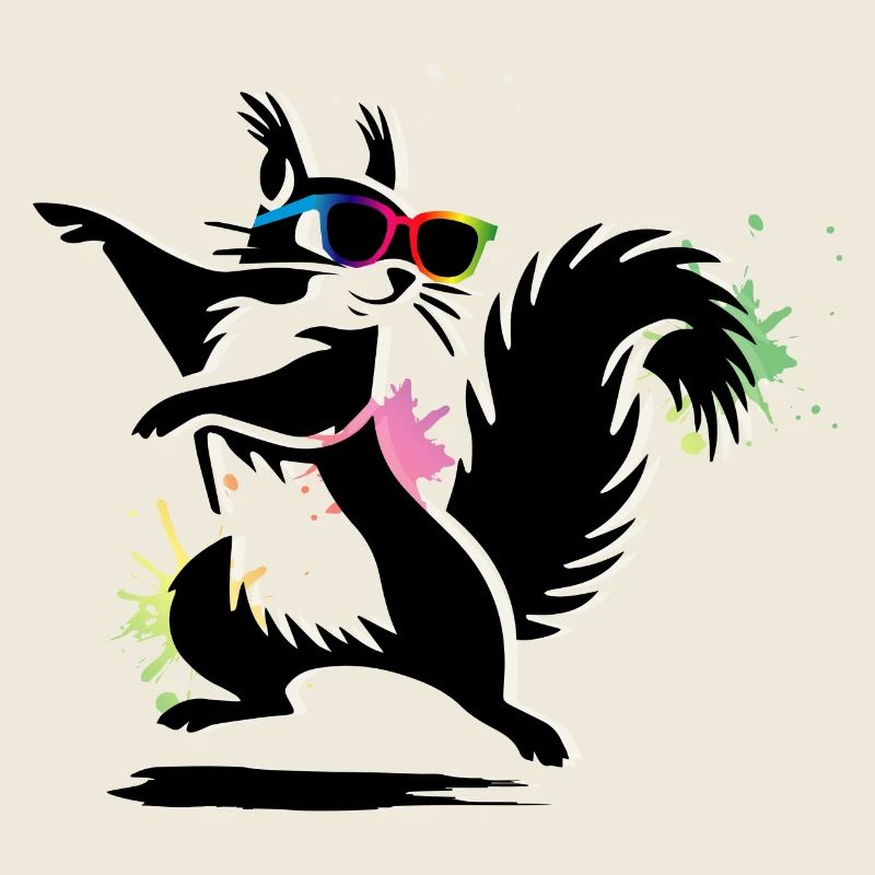 Stylisches Eichhörnchen mit Sonnenbrille Stencil