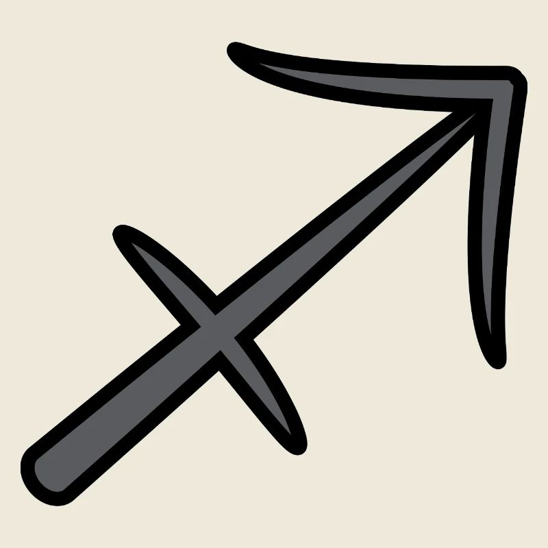 Schütze Sternzeichen Symbol Schwarz & Grau
