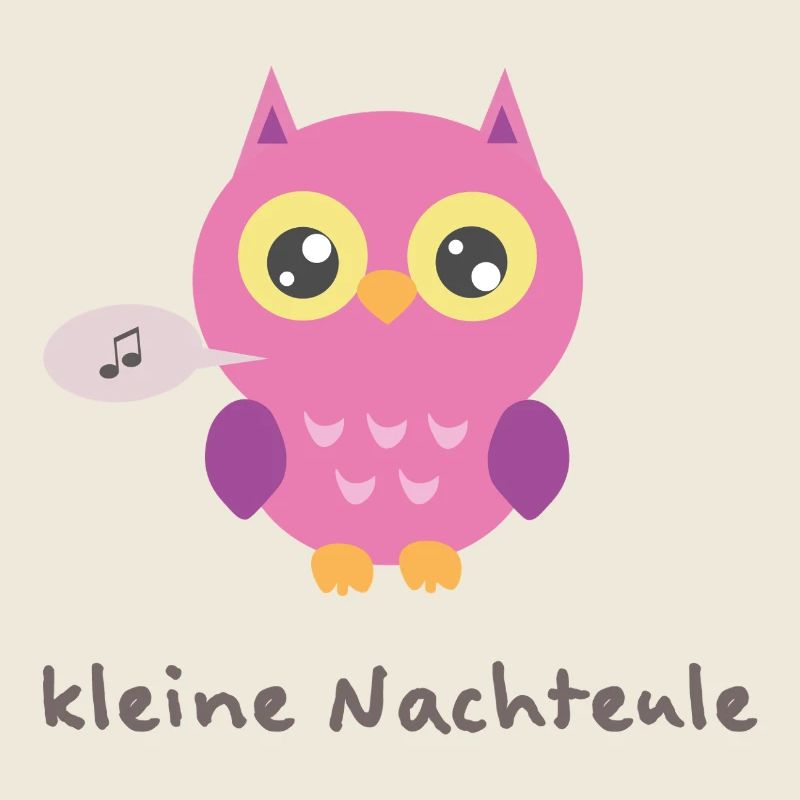 Cuddly owl with a singing note