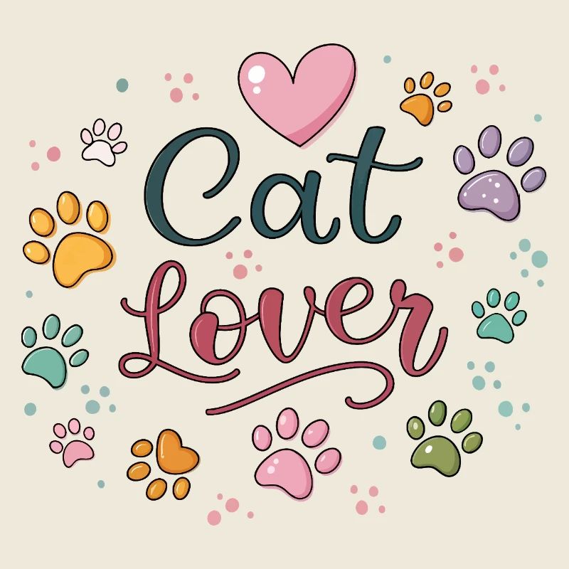 Feline Love and Colorful Paws