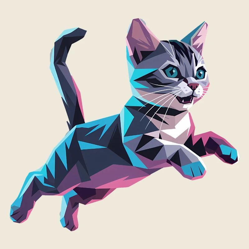 Chaton - Cool Low Poly Logo