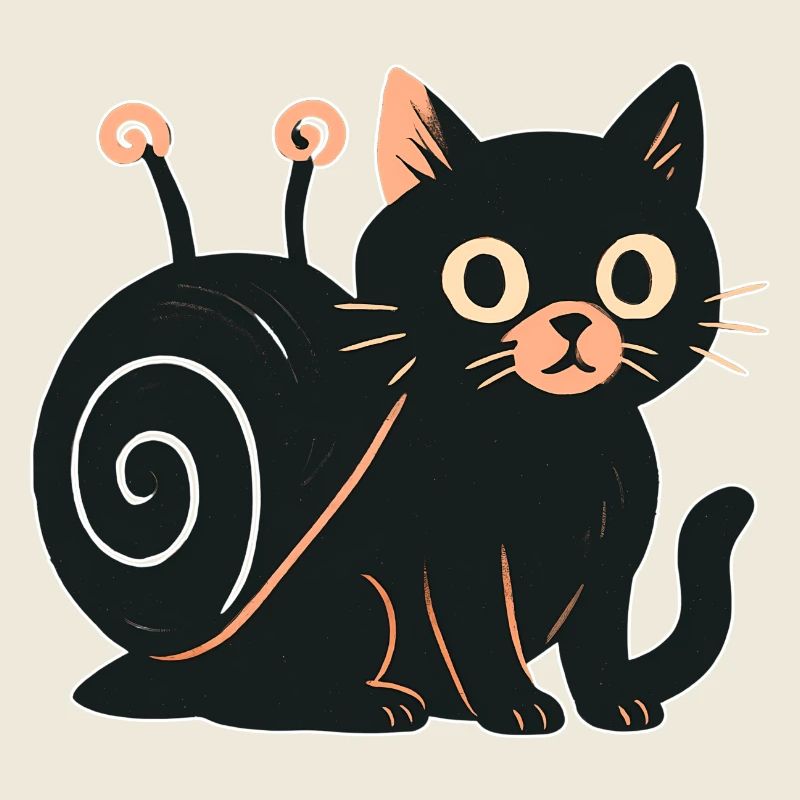 Silhouette de chat de nuit chat avec accent orange