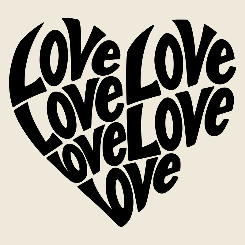 Love Heart Shape Typography - Color Variable