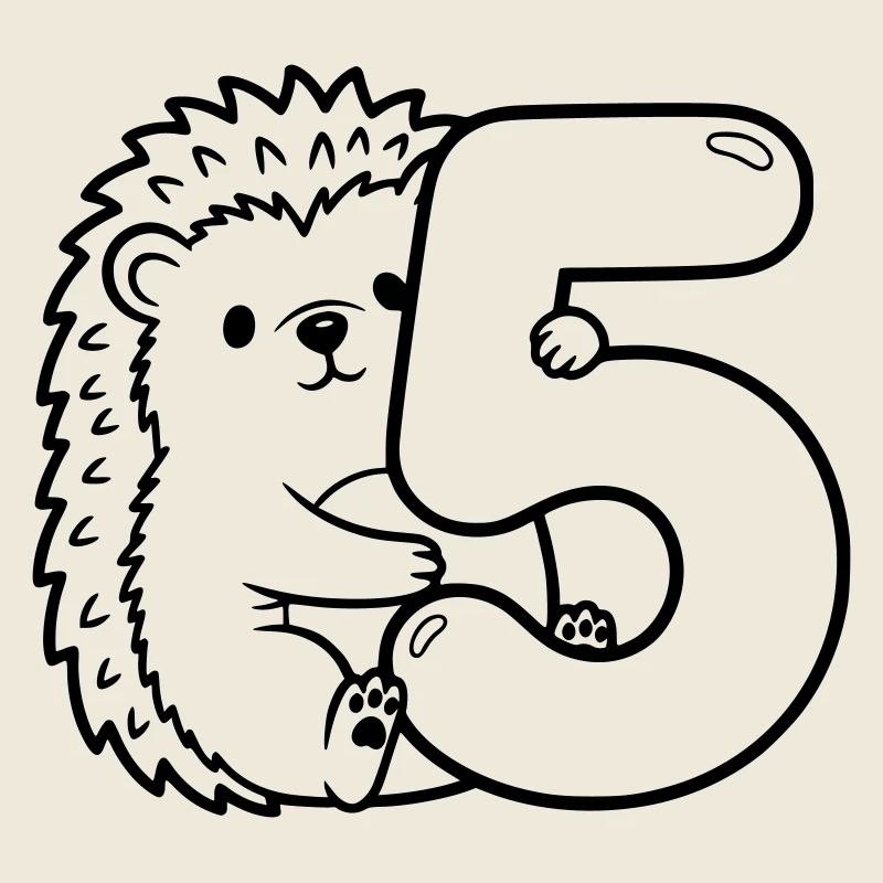Hérisson avec illustration de dessin animé numéro 5