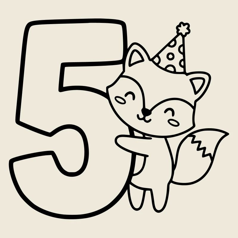 Party Fox avec illustration de dessin animé numéro 5