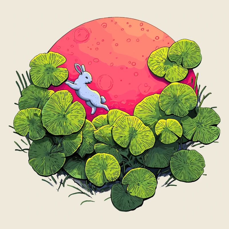 Lapin au clair de lune dans la Forêt des Feuilles