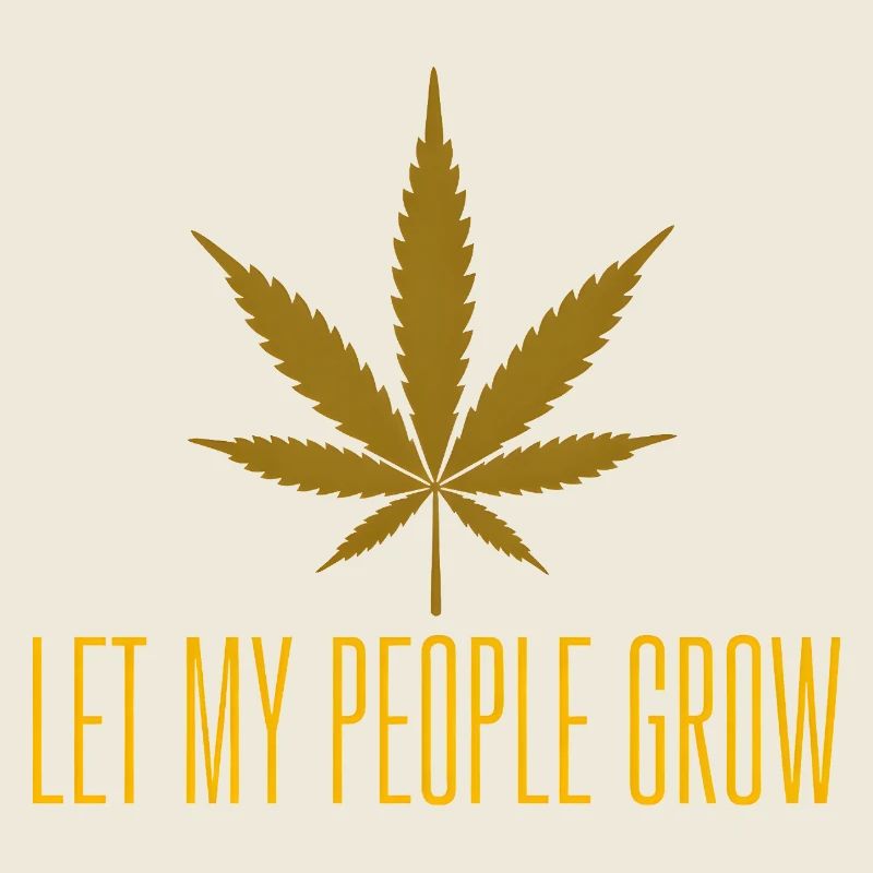 Feuille de cannabis dorée laisse mon peuple pousser