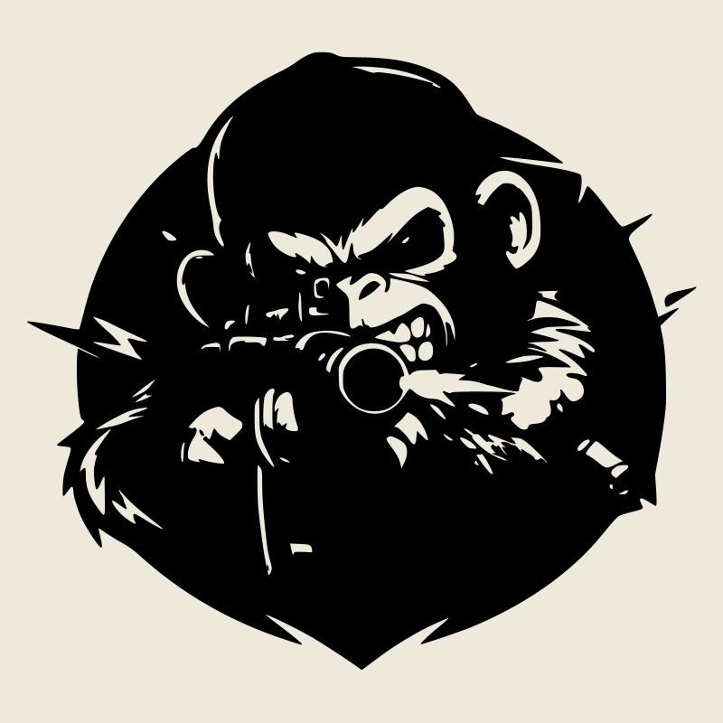 Monkey with Rifle