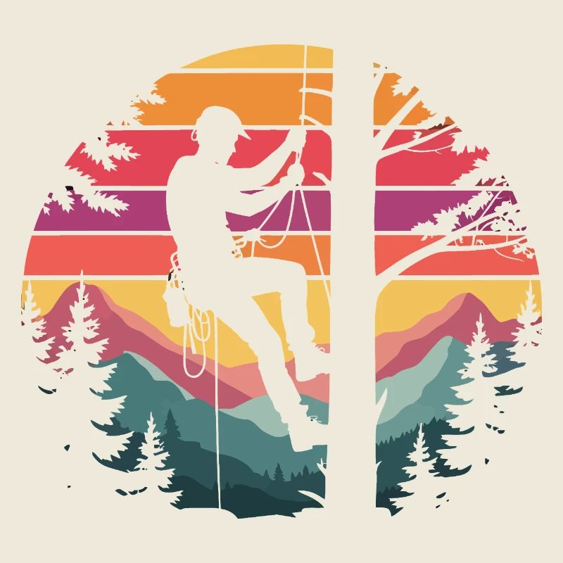 Kletterer im Sunset-Wald