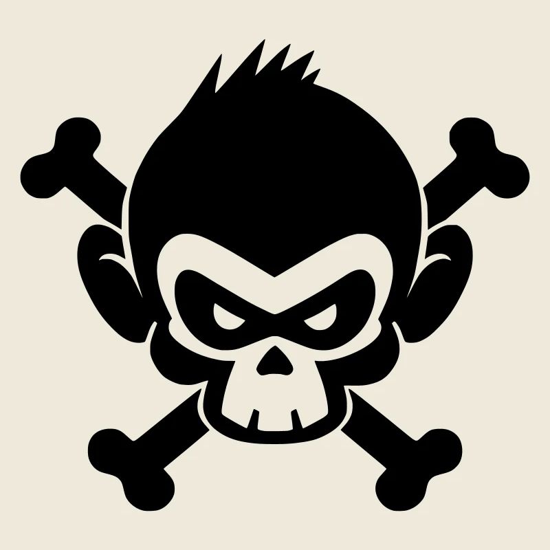 Skull monkey with crossed bones